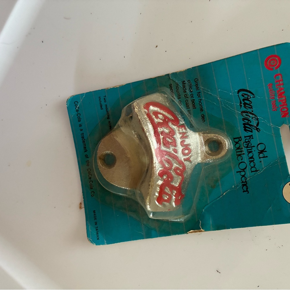 Coca-Cola Silver Wall-Mount Bottle Opener with Red Logo